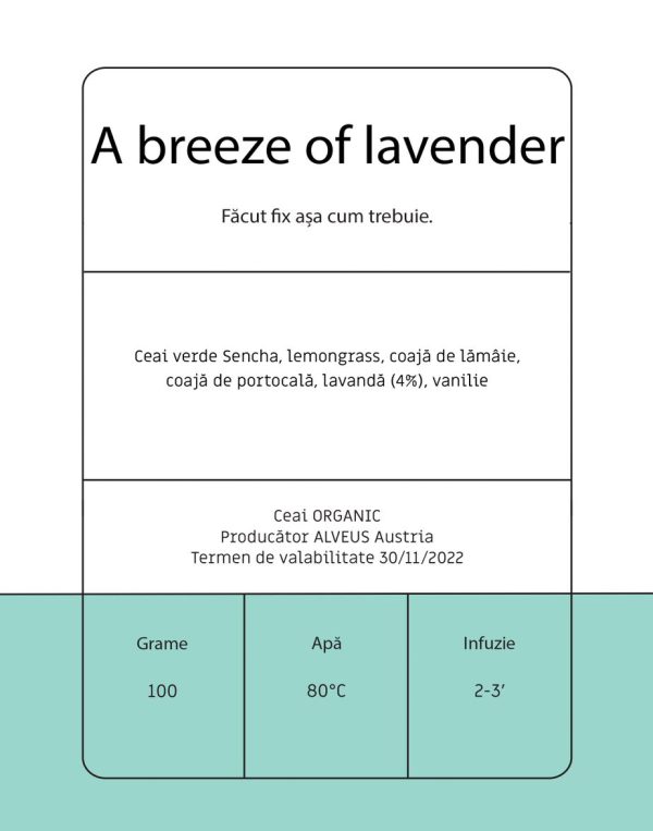 A breeze of levander - Ceai verde cu levănţică