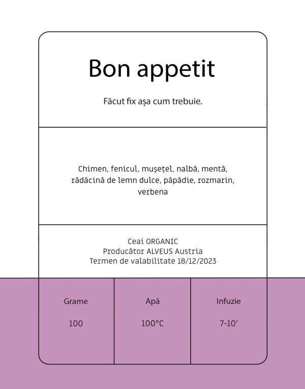 Bon appetit - Ceai digestiv cu fenicul, chimen şi muşeţel