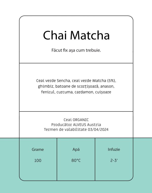 Chai Matcha - Ceai verde Sencha & Matcha