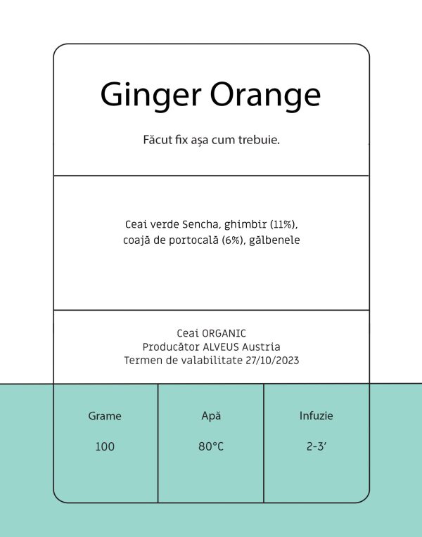 Ginger Orange - Ceai verde cu ghimbir şi portocală