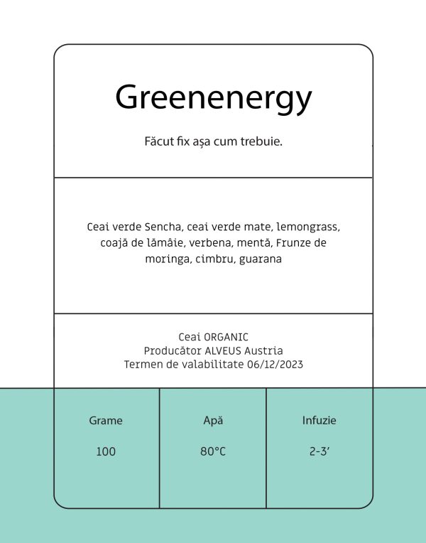 Greenenergy - Ceai verde şi lemongrass