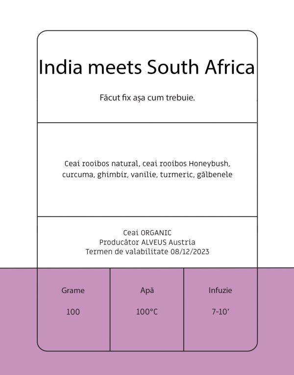 Ceai Rooibos Honeybush - India Meets South Africa