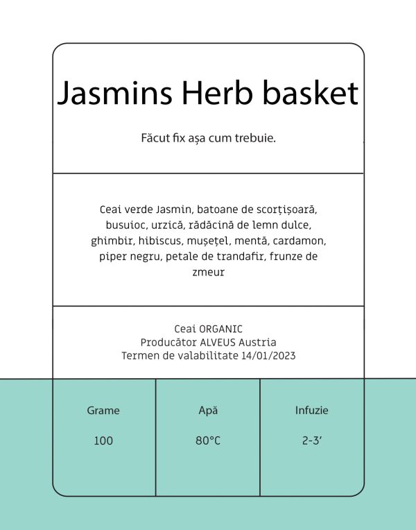 Jasmins Herb Basket - Ceai verde, scorţişoară şi busuioc