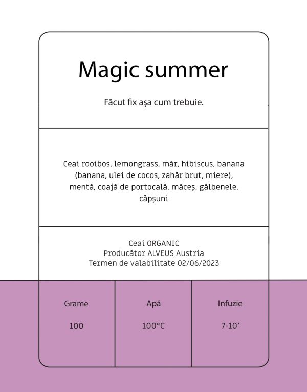 Magic summer - Ceai rooibos, hibiscus, banane si capsuni