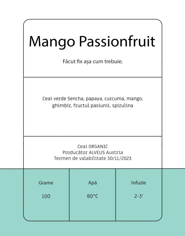 Mango Passionfruit - Ceai verde Sencha şi fructe tropicale