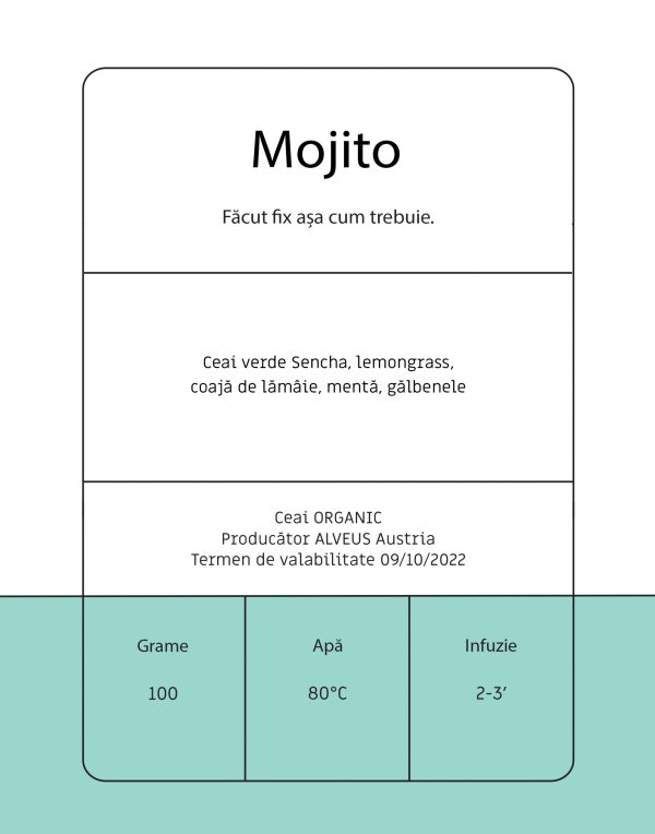 Mojito - Ceai verde Sencha cu lămâie şi mentă