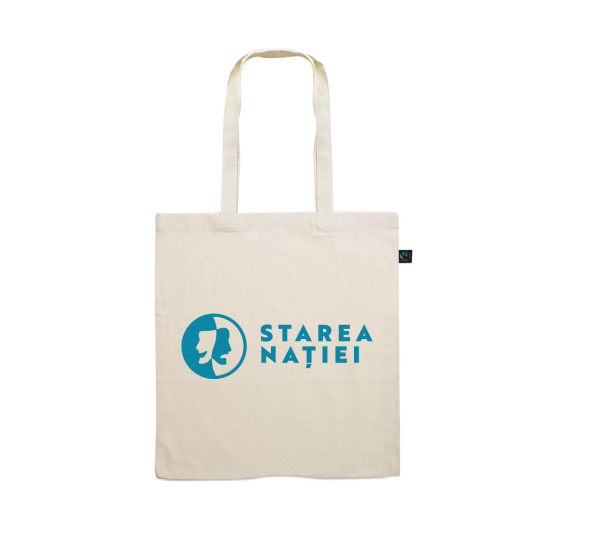 Tote bag din bumbac certificat Fairtrade