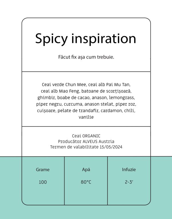 Spicy inspiration - Ceai verde Chun Mee cu ceai alb Pai Mu Tan