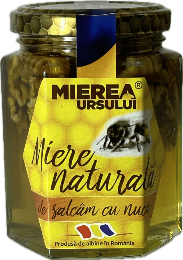 Miere naturala de salcam cu nuca 360 g